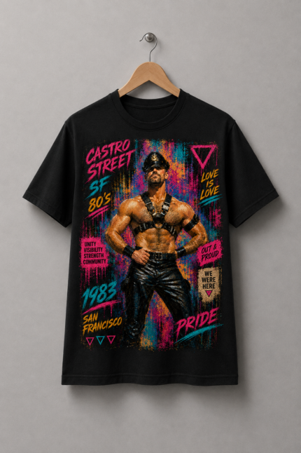 Camiseta Castro 80’s: Leather Pride — camiseta Tshirtness