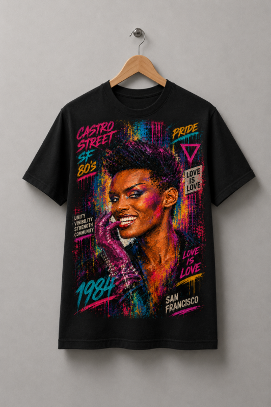 Estampa Camiseta Castro 80's: Grace Jones, da coleção CASTRO STREET