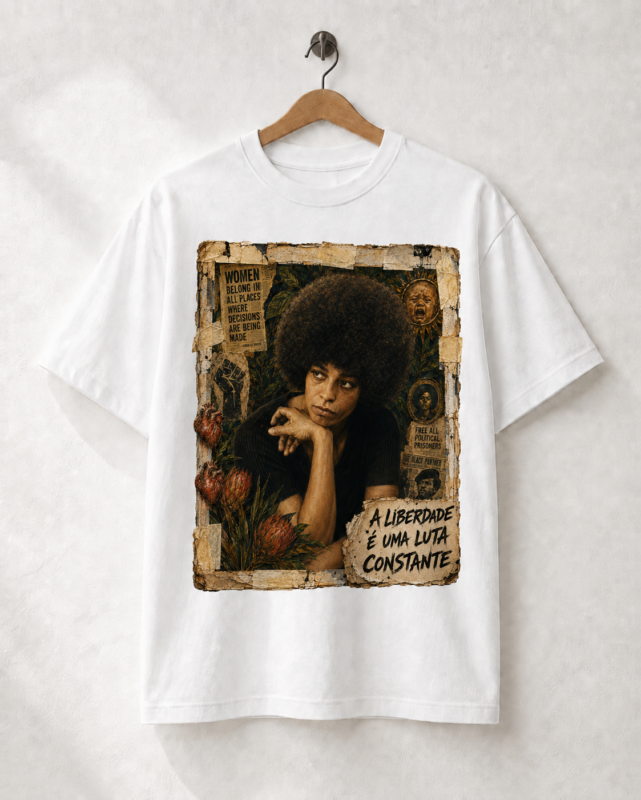 Estampa Camiseta Resistir é Criar: Angela Davis, da coleção RESISTIR É CRIAR