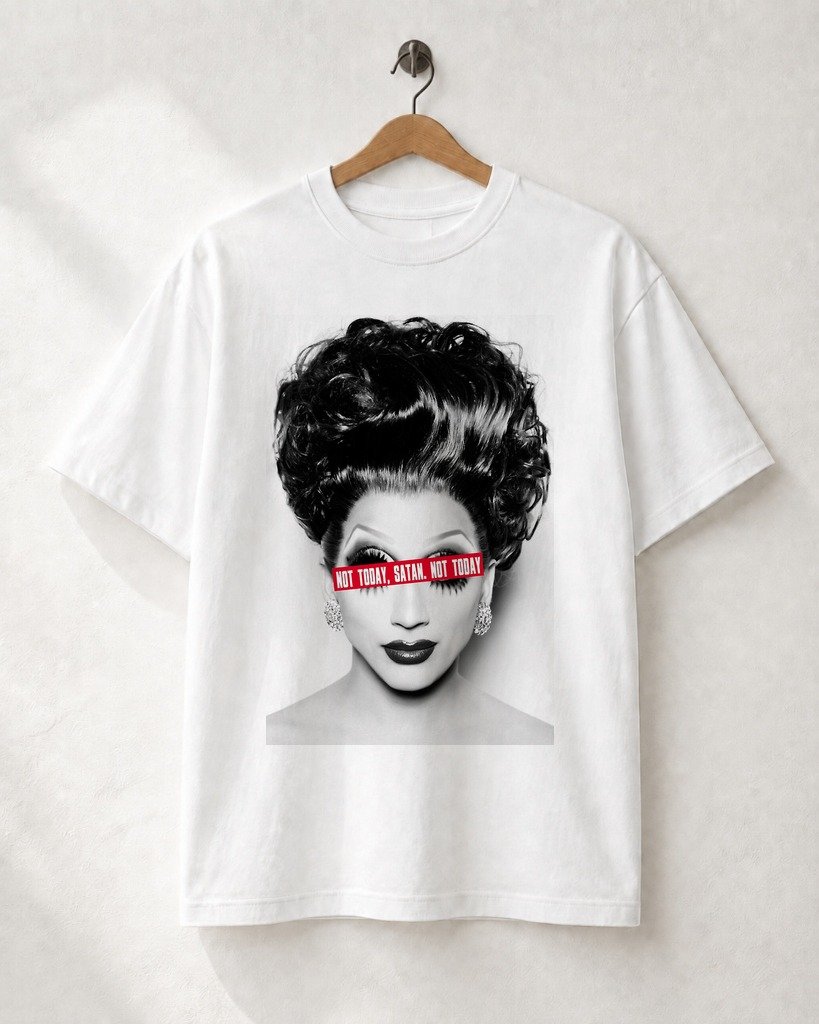Mockup Camiseta Not Today, Satan! Camiseta Manifesto: Not Today, Satan! - Imagem 1
