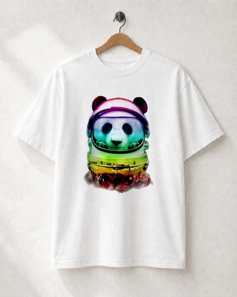 Mockup Camiseta Pandonauta Cosmic Explorer Camiseta Wild & Botanical: Pandonauta Cosmic Explorer - Imagem 1