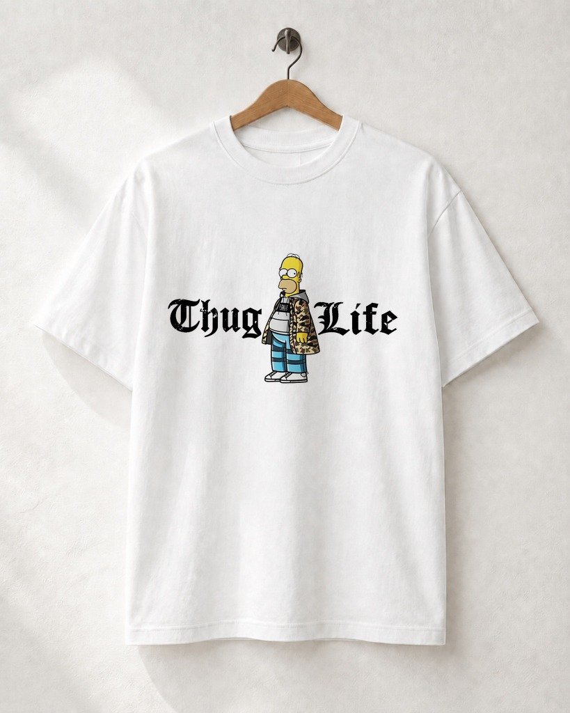 Mockup Camiseta Springfield Thug Life Camiseta Cult: Springfield Thug Life - Imagem 1