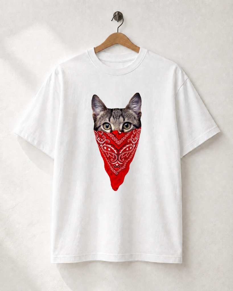 Mockup Camiseta The Godcat Mobster Camiseta Wild & Botanical: The Godcat Mobster - Imagem 1